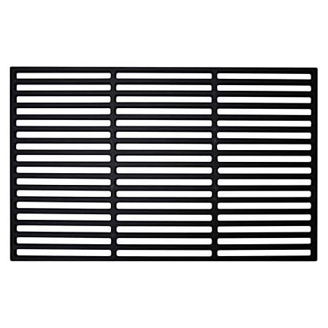 Grille de barbecue en fonte émaillée rectangulaire - Grille de cuisson professionnelle pour barbecue à gaz et charbon de bois - 54 x 34 cm (1/5)