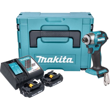Llave de impacto sin cable Makita DTD 173 RAJ 18 V 180 Nm 1/4" sin escobillas + 2x batería recargable 2,0 Ah + cargador + Makpac
