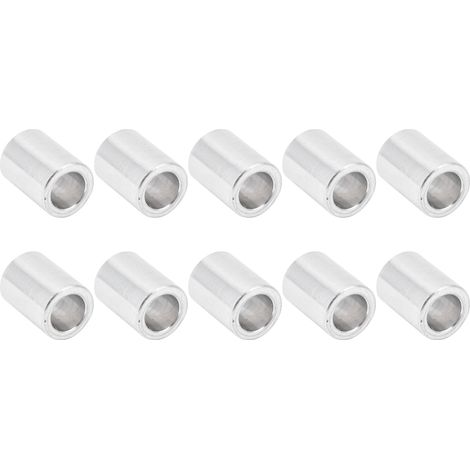 10 Entretoises Rondes en Aluminium Diamètre 6mm Longueur 8mm pour Élévateurs et Supports