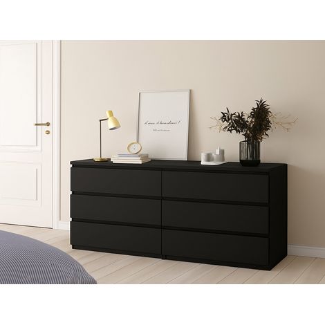 Dmora - Credenza Victoire, Buffet da soggiorno, Madia da salotto, Dispensa da cucina, 154x50 h68 cm, Nero (1/5)