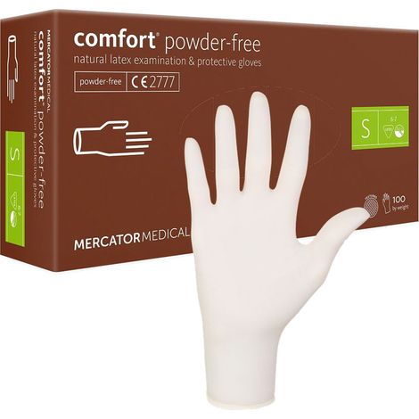 Gants en latex Mercator Comfort sans poudre, 100 pièces (1/5)