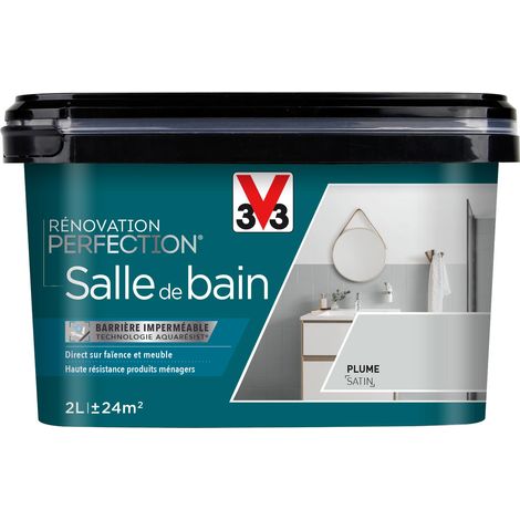 Peinture salle de bain Rénovation perfection® V33 Plume satin 2L