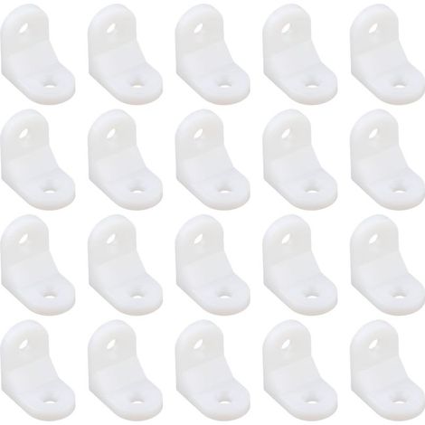 20 Pièces Support D'angle en Plastique, Support D'angle à Angle Droit, Équerres D'angle en L pour Meubles, avec Vis, pour Armoires, Tiroir (1/5)