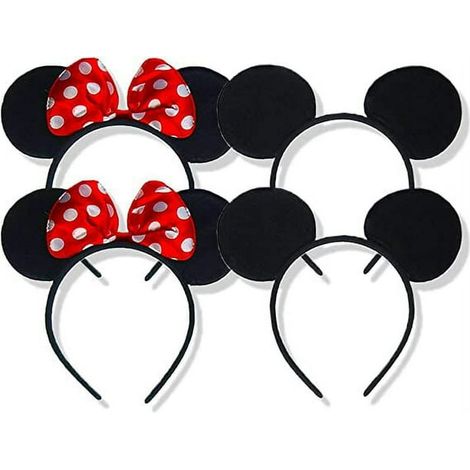 Ensemble de 4 serre-têtes oreilles de Mickey et Minnie pour femmes et filles (1/5)