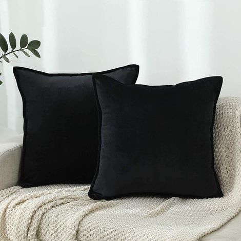 Housse De Coussin - Velours - 40x40 Cm - Pour Canapé Lit Chambre - Lot De 2 (1/4)