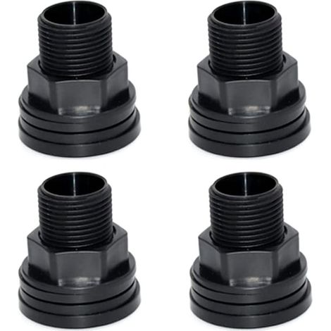 Raccord D'étanchéité En PVC - Filetage Double - Pour Cuves À Eau De Pluie Aquariums Piscines Baignoires - 4 Pièces (1/4)