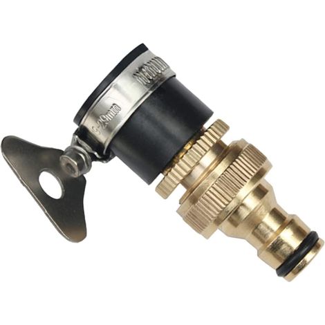 Adaptateur de Robinet Universel 1/2" et 3/4" - Raccord Rapide Anti-Fuite en Laiton pour Tuyau d'Arrosage et Machine à Laver - Installation sans Outil (1/5)