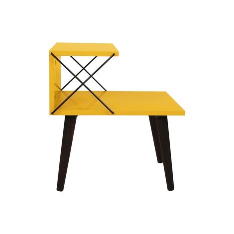 Mesilla de noche decorativa MISSISSIPI 50x55x40 cm - Amarillo