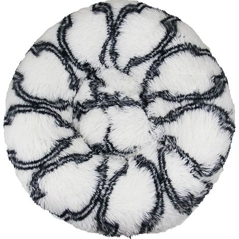 Lit pour chat, coussin moelleux, doux lavable pour chiens chats (blanc noir, 60 cm), Ensoleillé (1/5)