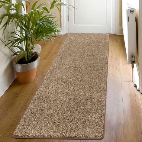 Tapis de Couloir Antidérapant 60x180 cm,Tapis de Passage Marron (1/5)