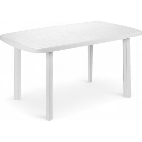 Tavolo componibile ovale in polipropilene bianco 137x85xH72 cm per esterno Faro (1/2)