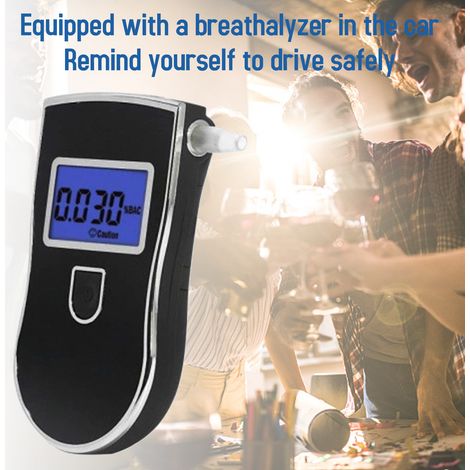 Testeur d'alcool, alcootest portatif avec écran LCD rétroéclairé bleu, 20 embouts portables (1/5)