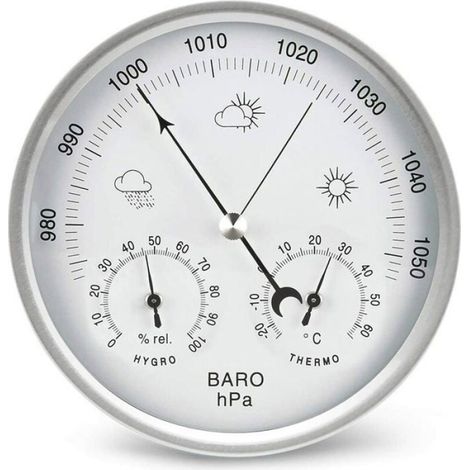 Station météo baromètre analogique avec thermomètre hygromètre mesures de la pression atmosphérique Simplicité et lisibilité (1/2)