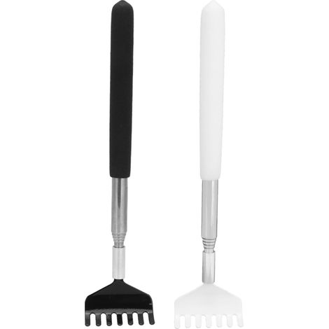 Grattoir pour dos télescopique portable 2 pièces, outil de massage en acier inoxydable (1/5)
