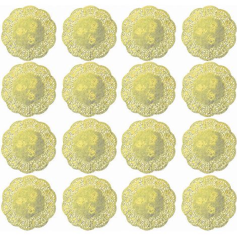 Lot de 100 napperons absorbants en dentelle de 8,9 cm (3,5 pouces), doublures rondes jetables en papier pour boîtes à gâteaux et emballages alimentaires (1/4)