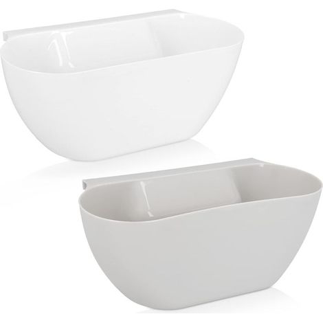 2X Coupelle Collecte Déchets Cuisine - Bac Poubelle Collecteur 3,8L pour Plan de Travail - Récipient à Accrocher 28 x 13,5 x 11 cm (1/5)