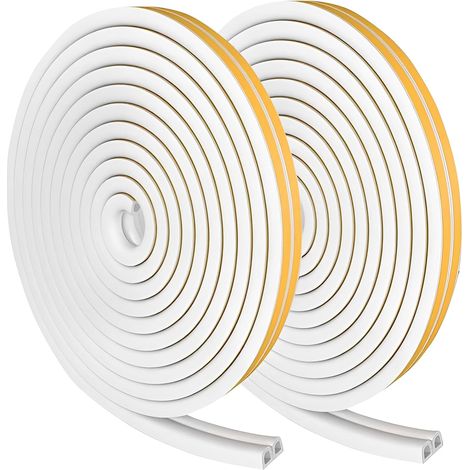 Self-Adhesive Door Seal Strip Door Seal D Profile Rubber Sound Insulation Anti-collision Window Slots for Doors Shooting Stoppers Window (White-D-96-20M) (1/5)