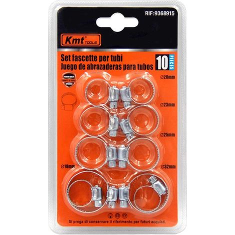 10 Pezzi Fascette Stringitubo Regolabili 18-32mm Acciaio Inossidabile 5 Misure