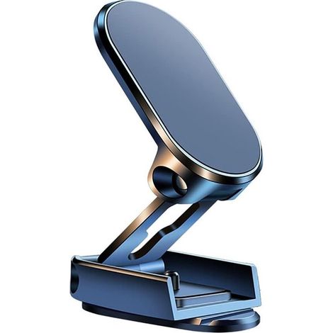 Magnetische Handyhalterung x 2, verbesserte doppellagige, faltbare, universelle, um 360° drehbare magnetische Auto-Handyhalterung mit biegsamer Basis, 2 Metallplatten