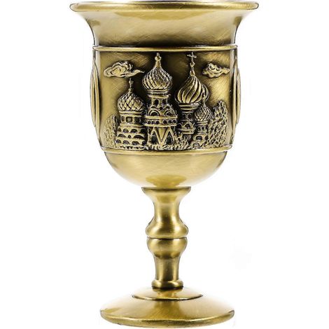 Coupe à vin en métal gaufré à motif gravé, gobelet délicat, coupe décorative européenne pour liqueur-7.50X4.50X4.50CM (1/4)