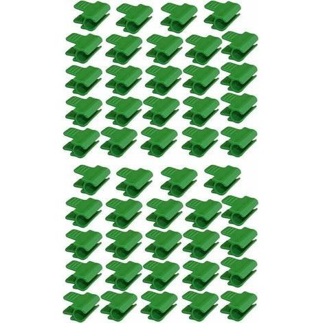 Lot de 48 colliers de serrage pour tuyau de jardin, accessoires de film d\'abri de jardin, diamtre extrieur 16 mm, piquets pour plantes, clips en plastique pour serre, Vert (1/5)