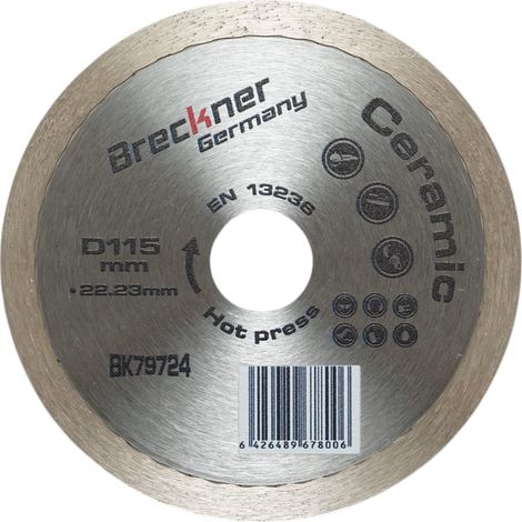 Disco diamantato continuo 115x22,23mm, segmento 8mm per piastrelle, piastrelle per pavimenti Breckner Germany (1/5)
