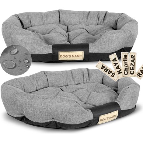 Cama para perros 130x105 cm, personalizada, impermeable, gris