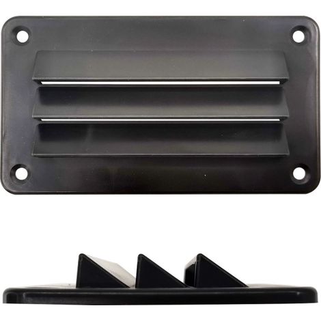 Grille de ventilation marine 14179 mm à persiennes, accessoire pour yachts et bateaux, noir (1/5)