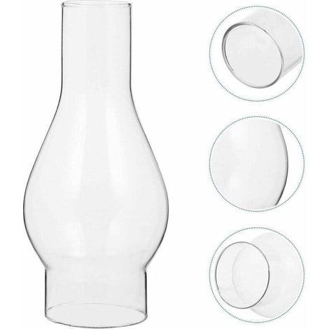 Abat-jour en Verre Transparent - Pour Lampe à Huile - Cheminée en Verre de Lampe à Pétrole - Abat-jour pour Lampe Kérosène - Accessoires Remplaçables - Size : Small (1/4)