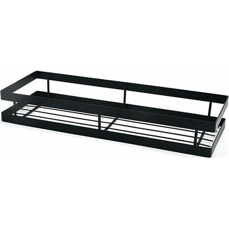 Étagère à épices murale de cuisine, lot de 2, gain de place, 50 x 12 x 5,5 cm, noire (1/5)
