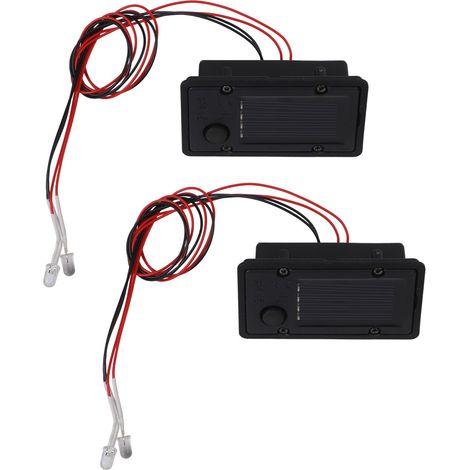 Solar Light Boxes - 40 X 70 Mm - Outdoor Dusk To Dawn Lighting - Black - 2 Pieces (1/5)