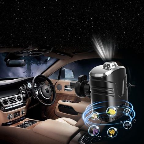 Projecteur d'ambiance étoilé pour voiture - Avec désodorisant et 6 parfums - Clip de ventilation avec diffuseur - Marche/Arrêt automatique - 1 pièce (1/5)