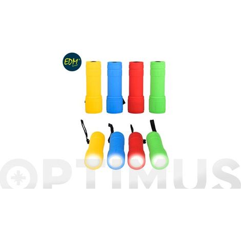 16 Taschenlampe LED "cob" 60lm 3xAAA (Batterien inklusive) Bunt gemischt Edm