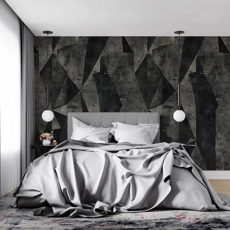 Papier peint geometrique triangles sombres textures 1 - 150 x 250 cm (1/2)