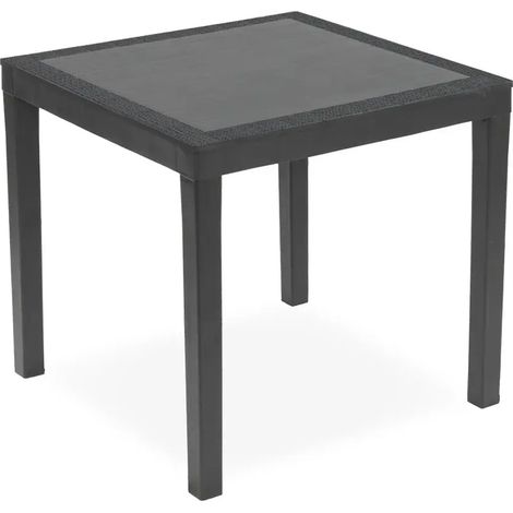 Mesa de resina antracita 78x78x73 cm
