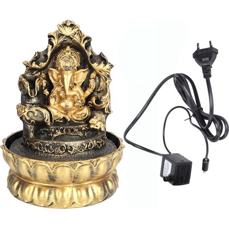 Fontaine de bureau décorative en résine forme unique ornement de table lumineux 220V prise UE