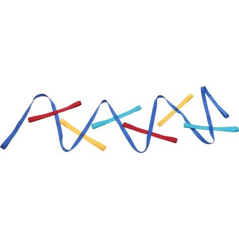 Corde à sauter colorée pour enfants, sangle robuste pour jeux préscolaires, fixation sécurisée. (1/5)