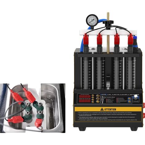 Testeur d'injecteur de carburant, 4 cylindres, capacité de 1000 ml, pression réglable de 0 à 0,6 Mpa, plage de vitesse de 0 à 7500 tr/min, puissance ultrasonique de 70W (1/5)
