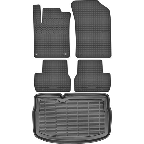 Ensemble de tapis de sol en caoutchouc pour Citroën C3 II Berline (2010-2016) + tapis de coffre