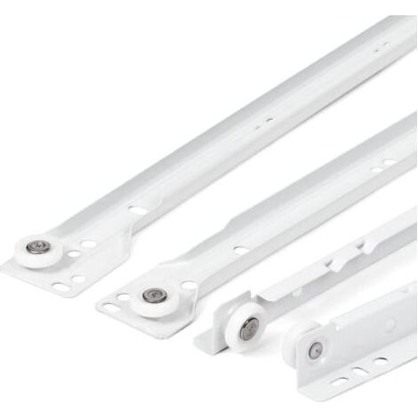 Coulisse Tiroir 14 pouces - Lot de 2 (1 paire) Rails pour Tiroir Coulissants, en blanc, Système de Glissière à Sortie Partielle - Kit de Tiroir Coulissants à montage facile (1/3)