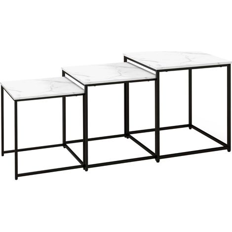 Three Nest of Tables, Marble Effect Finish (1/5)