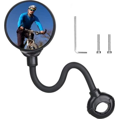 Espejo retrovisor para bicicleta - ajustable 360 grados - convexo - acrílico (1/5)