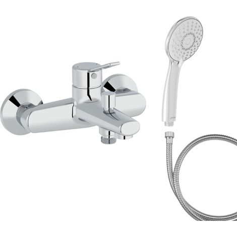 Mitigeur baignoire JACOB DELAFON Eo + pommeau de douche Juliette + flexible de douche métal (1/5)