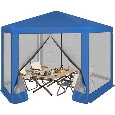 Woltu – Tonnelle de jardin 3,8 x 3,3 m – Tissu Oxford 210D imperméable – Structure métallique antirouille – Parois latérales en maille – Protection UV (1/5)