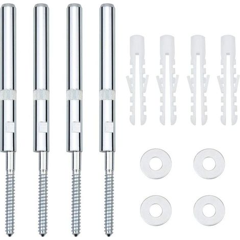 Lot de 4 supports d'étagère flottants dissimulés avec vis pour étagère murale très résistante (185 mm)