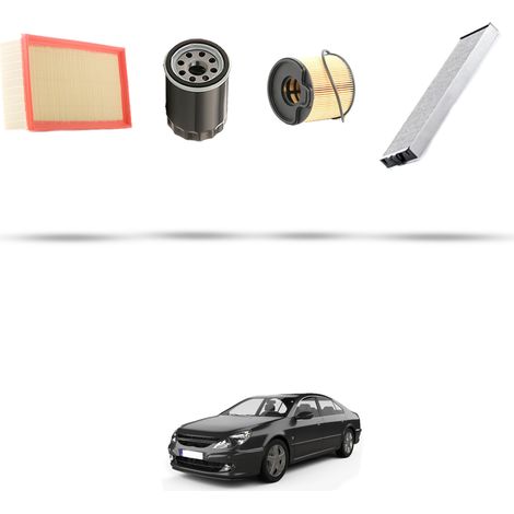 Kit tagliando 4 filtri compatibile con Peugeot 607 2.2 HDi 16v 98kw dal 2000 (1/5)