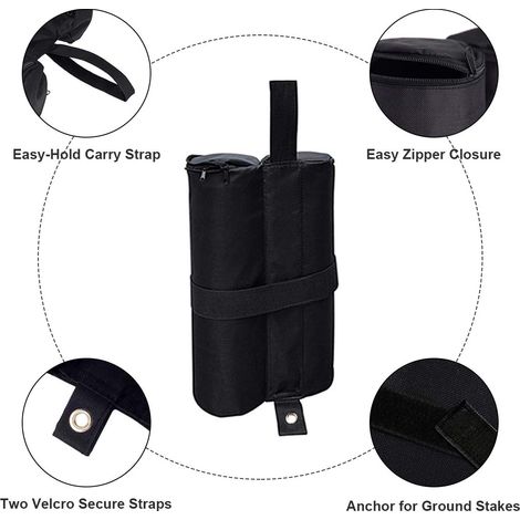 Lot de 4 sacs de lestage - sac de sable, sac de poids, sac de fixation MNS (1/4)