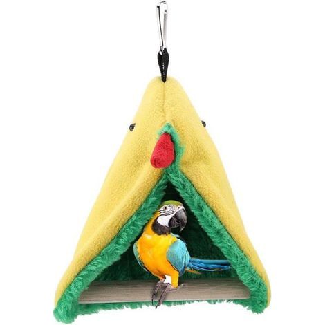 Parrot Hammock, Hanging Plush Cave Nest Cabin Tent Bed Swing Toy for Birds