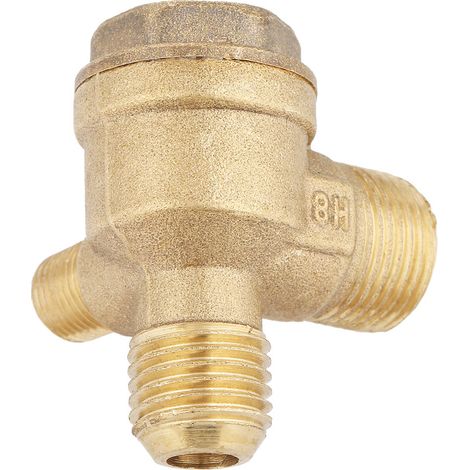 T-förmiges Rückschlagventil für Luftkompressoren, 20 x 14 x 10 mm, komplett aus Kupfer (1/5)