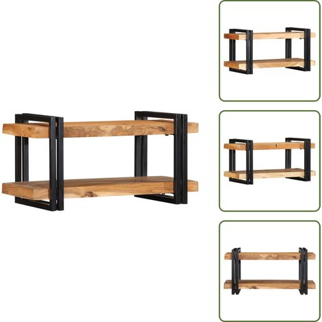 vidaXL Wandregal 70x33x35 cm Massivholz Akazie (1/5)
